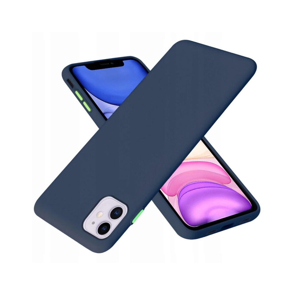 Husa iPhone 11 Lemontti Solid Silicone Albastru [2]