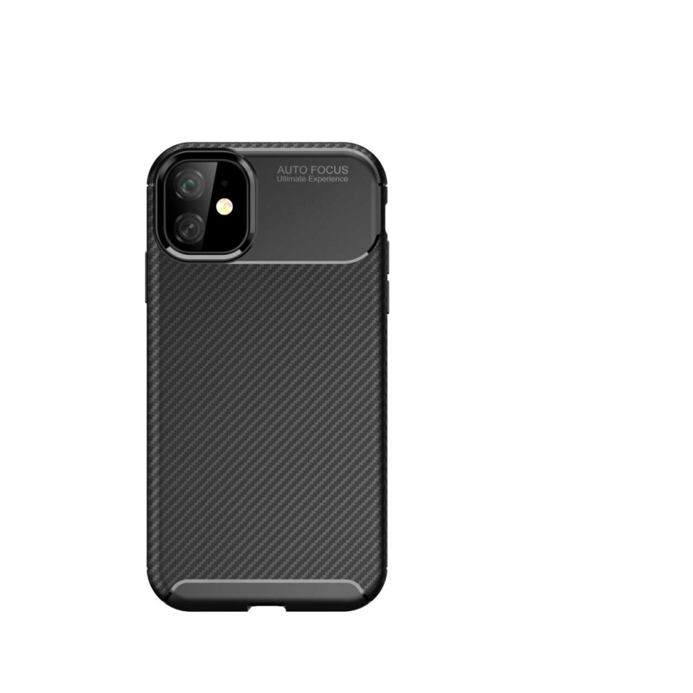 Husa iPhone 11 Pro Lemontti Carbon Fiber Texture Shockproof Black [3]