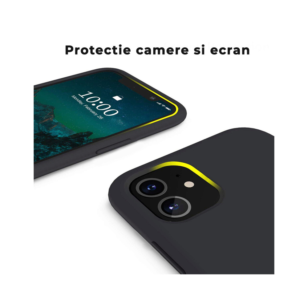 Husa iPhone 11 Pro Lemontti Liquid Silicon Black [4]
