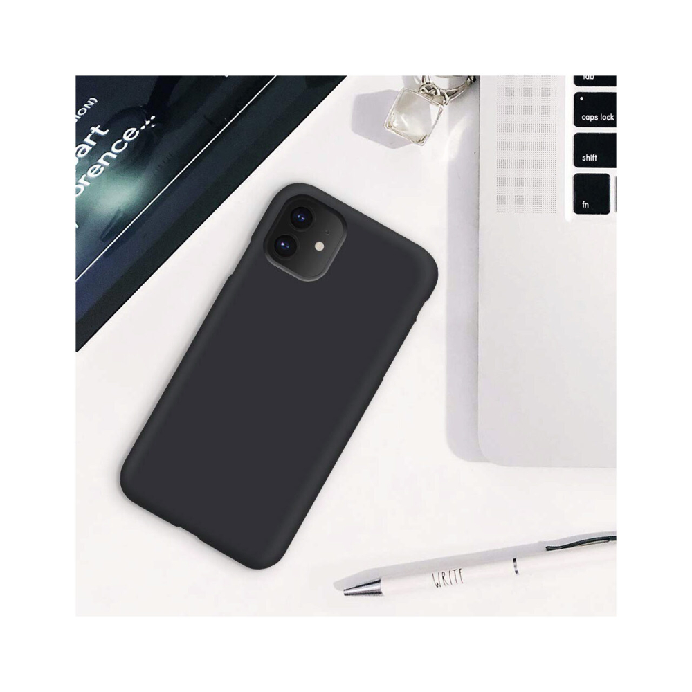 Husa iPhone 11 Pro Lemontti Liquid Silicon Black [5]