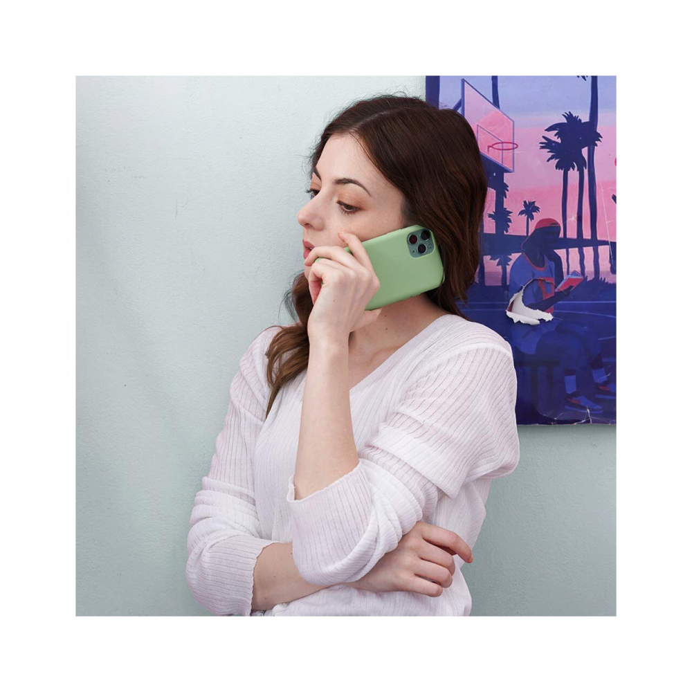Husa iPhone 11 Pro Lemontti Liquid Silicon Light Green [7]
