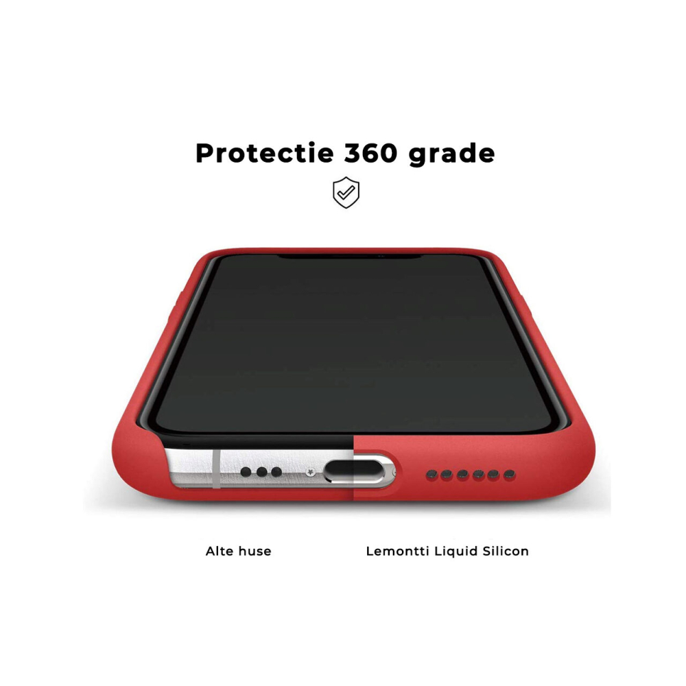 Husa iPhone 11 Pro Lemontti Liquid Silicon Red [4]