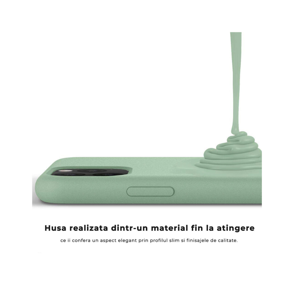 Husa iPhone 11 Pro Max Lemontti Liquid Silicon Light Green [8]