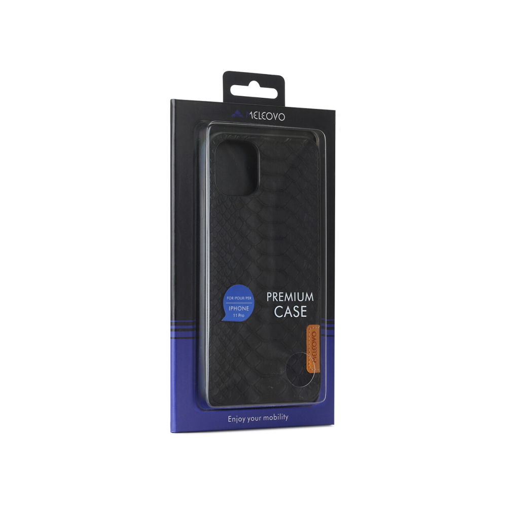 Husa iPhone 11 Pro Meleovo Python Black (placuta metalica integrata) [2]