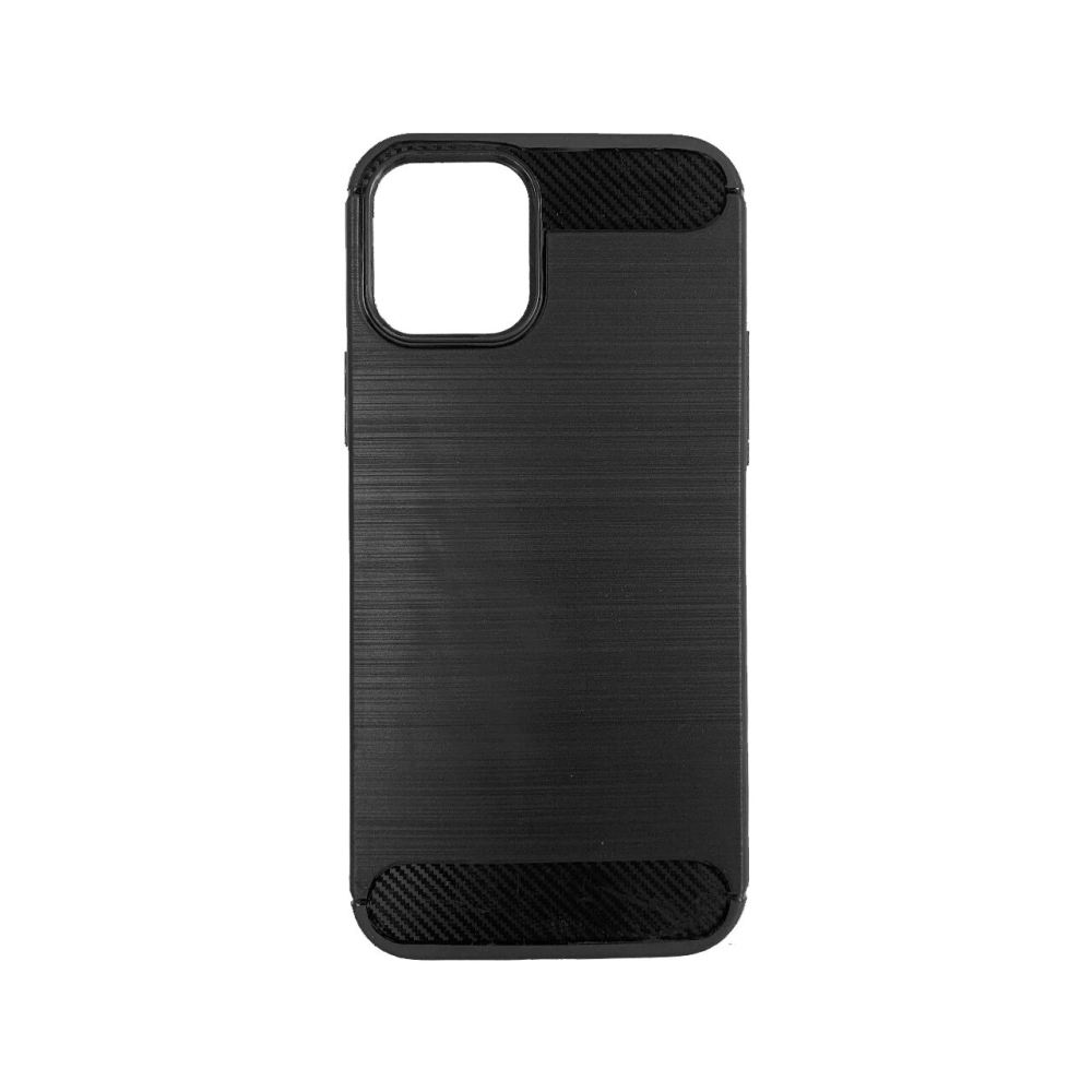 Husa iPhone 12 / 12 Pro Lemontti Carbon Case Flexible Negru [2]