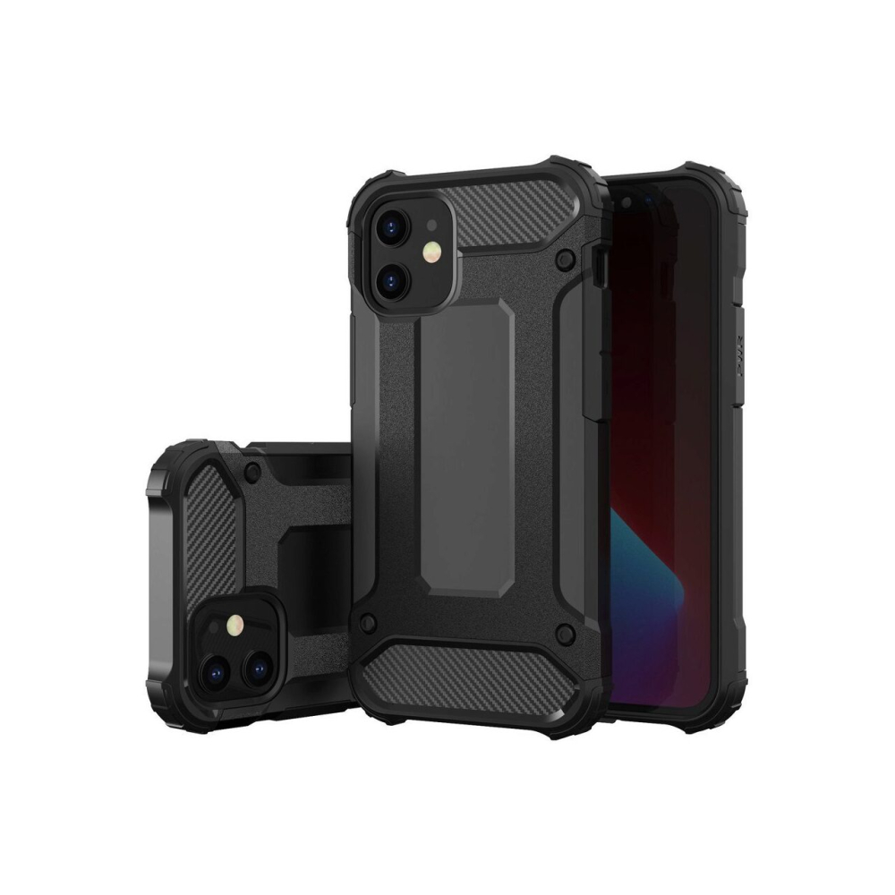 Husa iPhone 12 Pro Max Lemontti Hybrid Armor Negru [2]