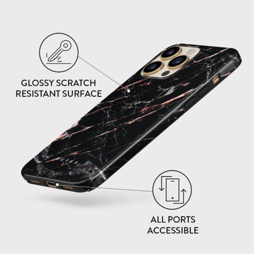 Husa iPhone 13 Pro Burga Dual Layer Rose Gold Marble [2]