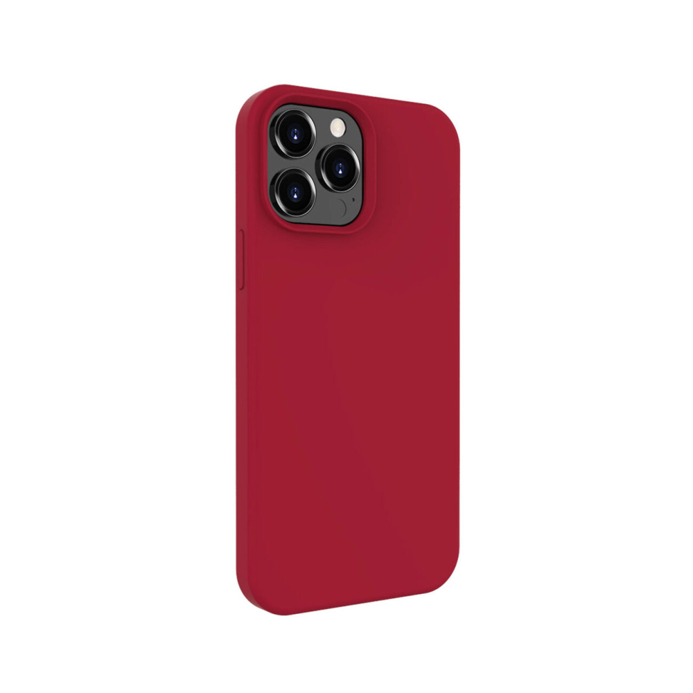 Husa iPhone 13 Pro Lemontti Liquid Silicon Dark Red [3]