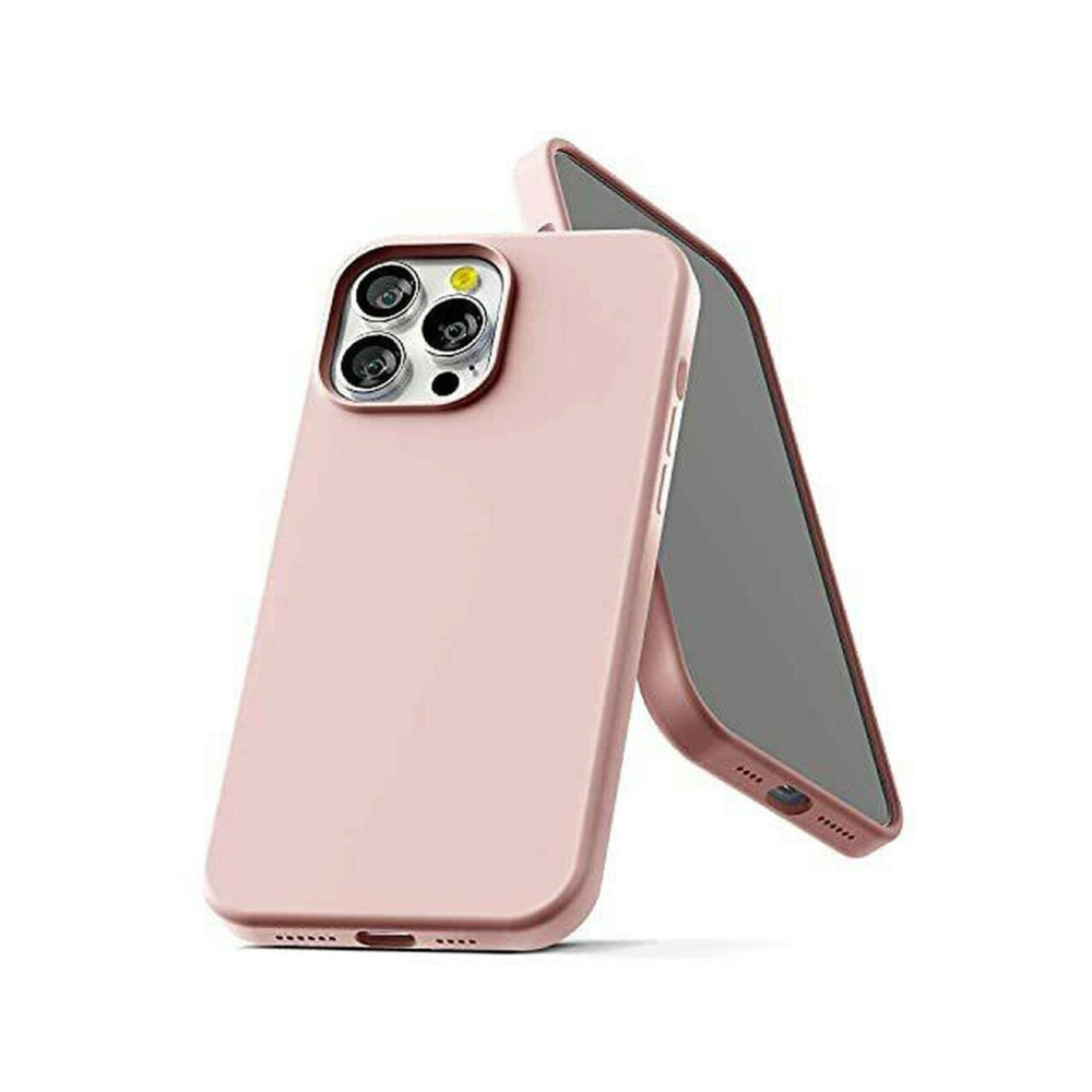 Husa iPhone 13 Pro Lemontti Regular Silicon Sand Pink [2]