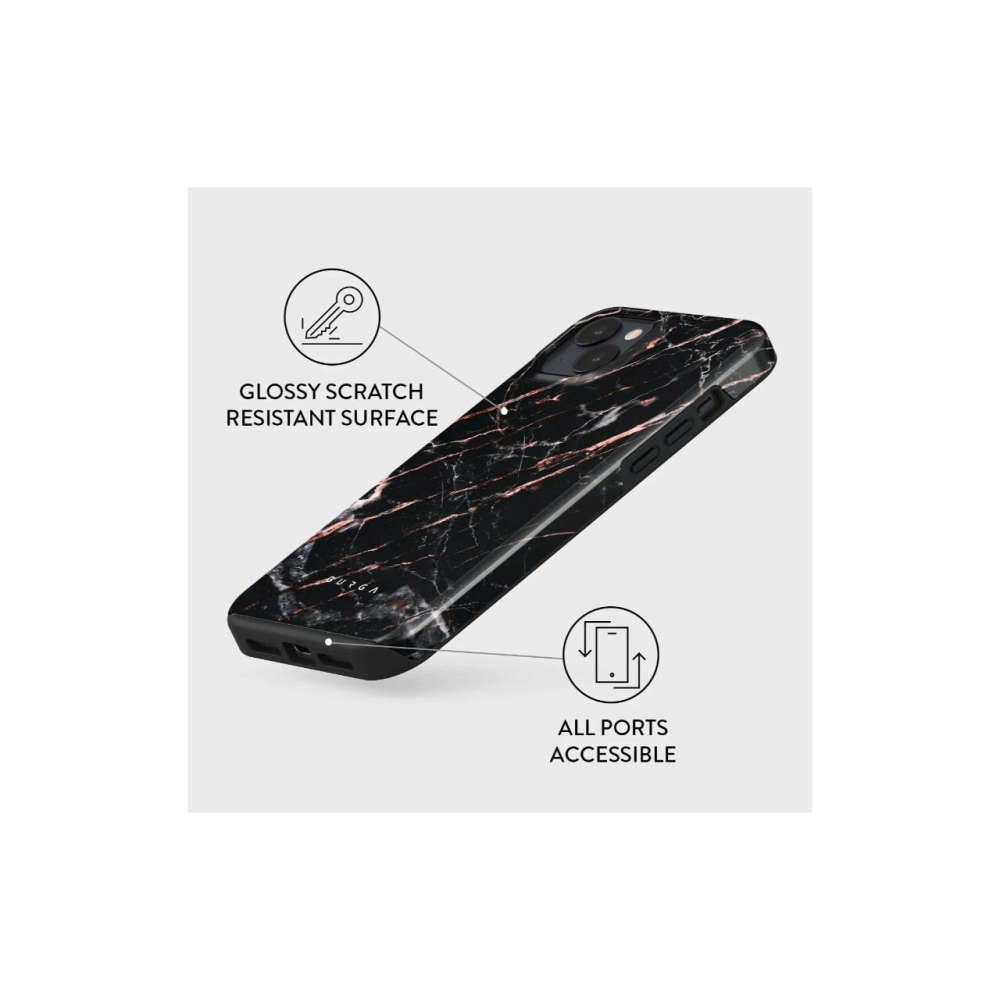 Husa iPhone 14 Burga Dual Layer Rose Gold Marble [2]