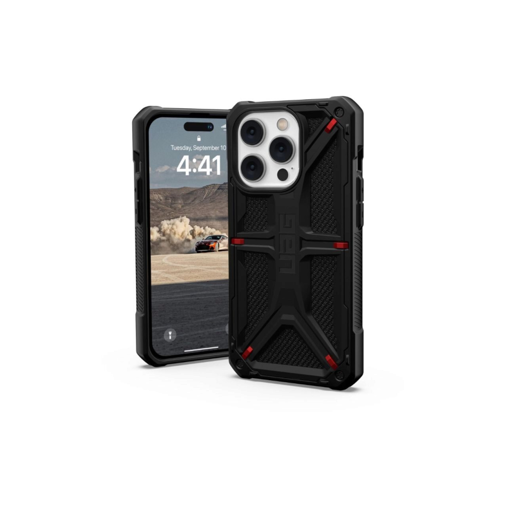 Husa iPhone 14 Pro UAG Monarch Series Kevlar Black, military drop tested [8]