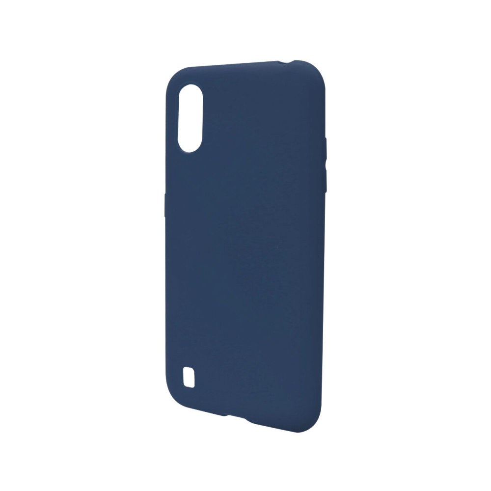 Husa Samsung Galaxy A01 Lemontti Silicon Silky Albastru Inchis [4]