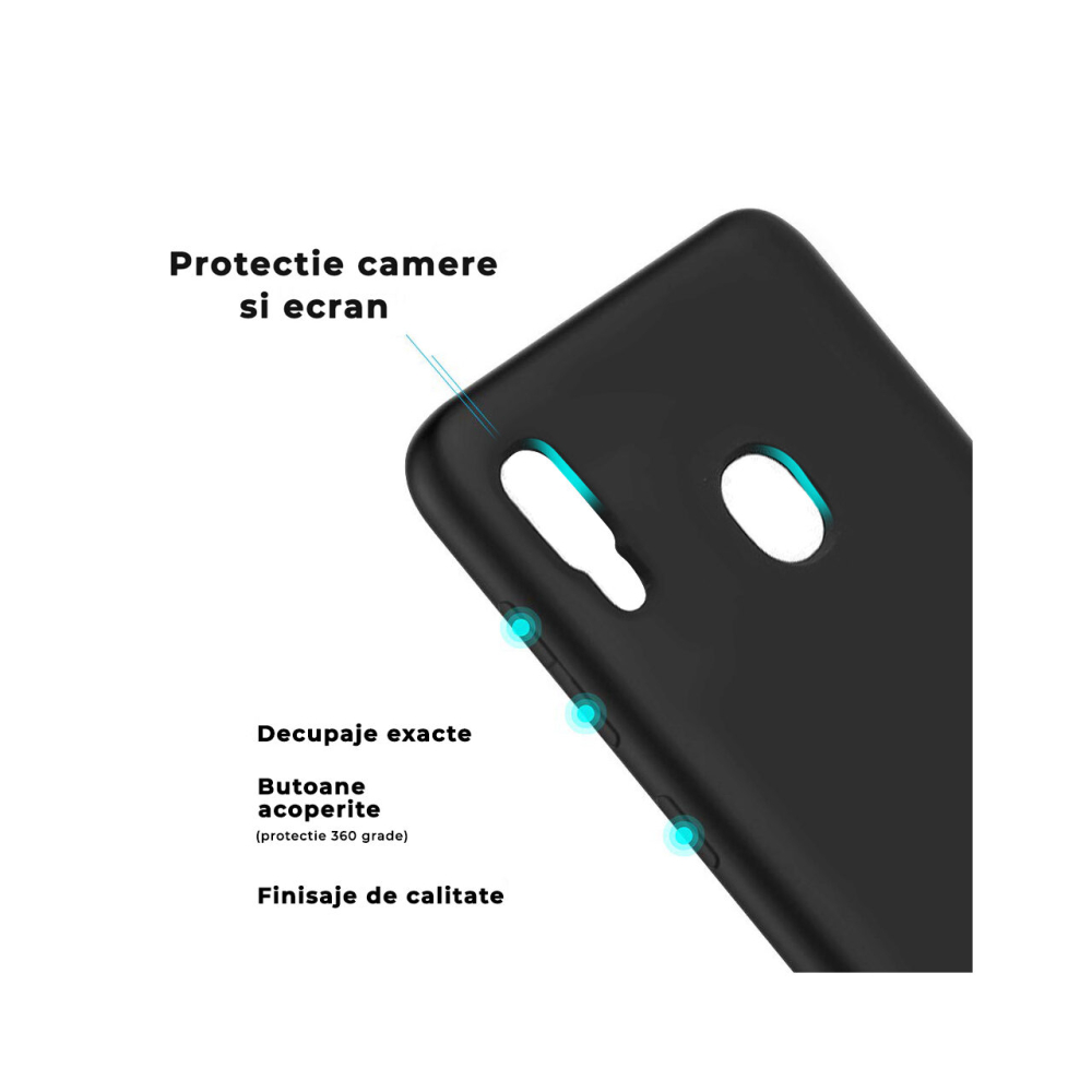 Husa Samsung Galaxy A20e Lemontti Liquid Silicon Black [5]