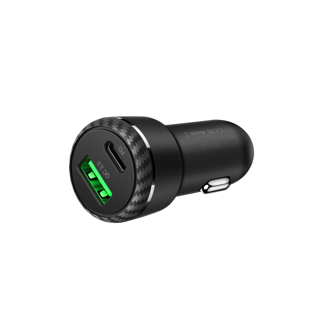 Incarcator Auto 2.4A USB si Type-C Mcdodo Dual Port 36W Black [7]