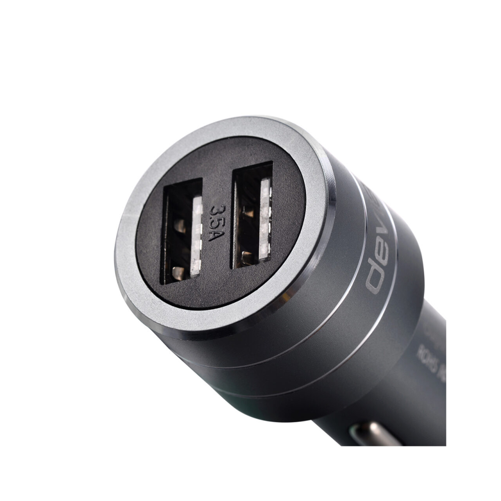 Incarcator Auto 3.5A Devia Battle Dual USB True Black - Emergency Hammer [2]