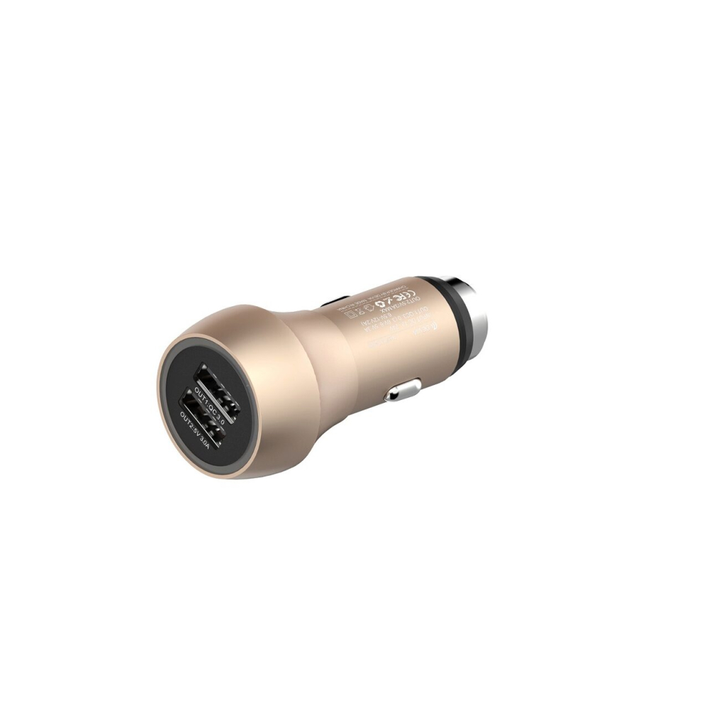 Incarcator Auto Qualcomm 3.0 3A Devia Hammer Dual USB Champagne Gold [2]