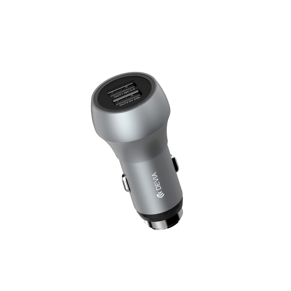 Incarcator Auto Qualcomm 3.0 3A Devia Hammer Dual USB Space Gray [6]