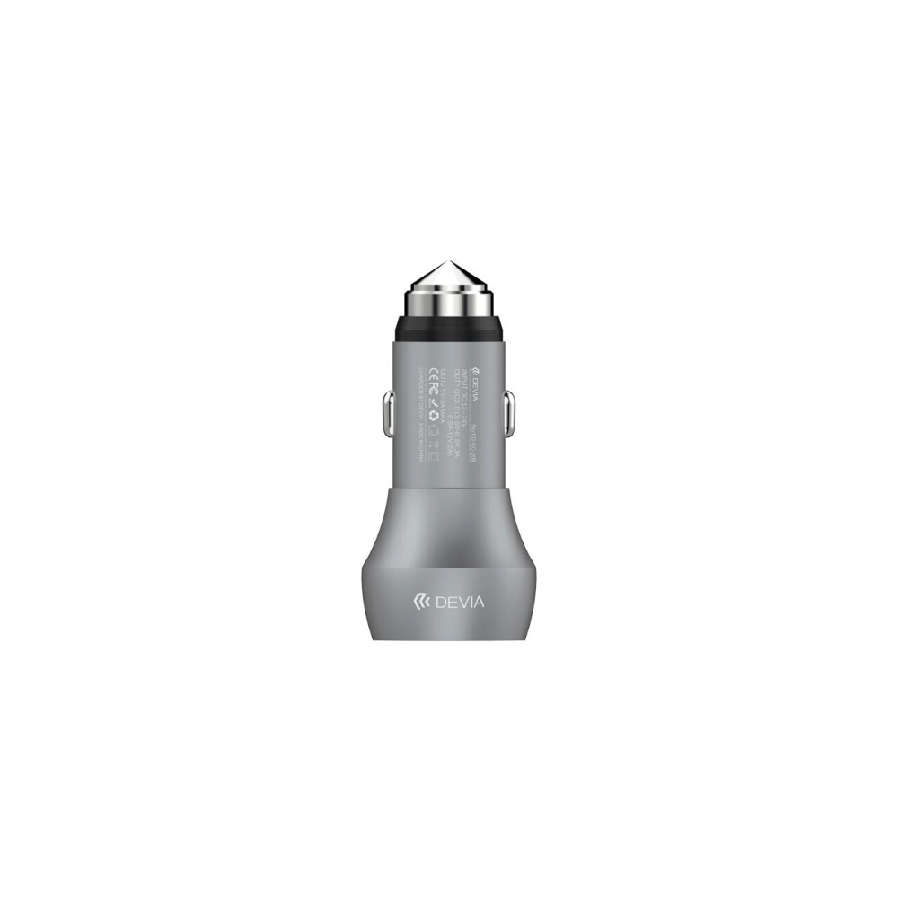 Incarcator Auto Qualcomm 3.0 3A Devia Hammer Dual USB Space Gray [2]