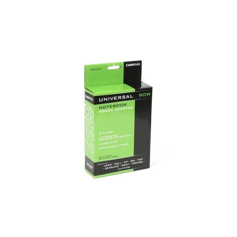 Incarcator laptop Omega, cu 8 conectori, max 90W, input 100-240V 50-60Hz, output 19V 4.74A, OZU90AS, 41612 [2]