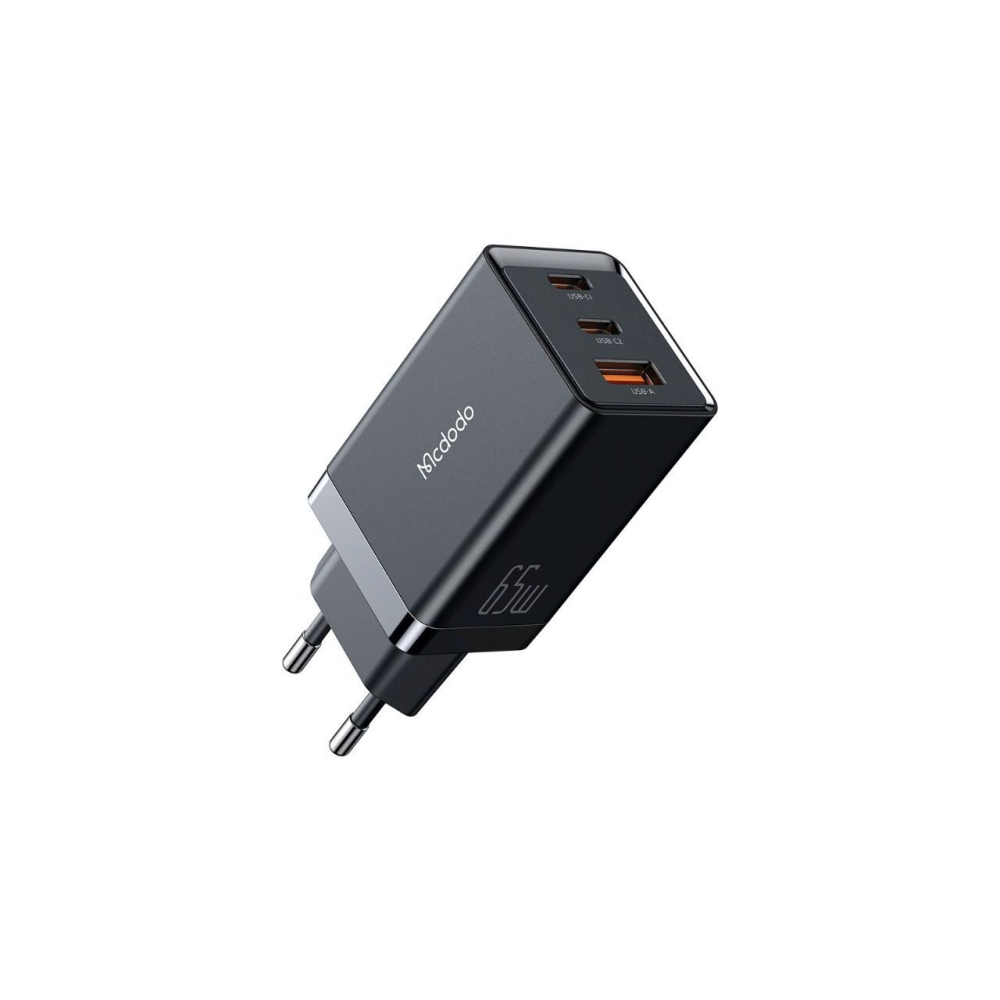 Incarcator Priza Mcdodo GaN 5 Mini Fast Charge 65W Dual Type-C+USB Plug EU Black [5]