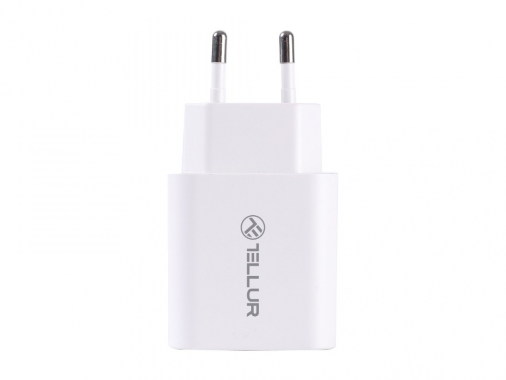Încărcător priză Tellur PDHC101 cu două porturi, PD 20W + QC3.0 18W, alb [2]