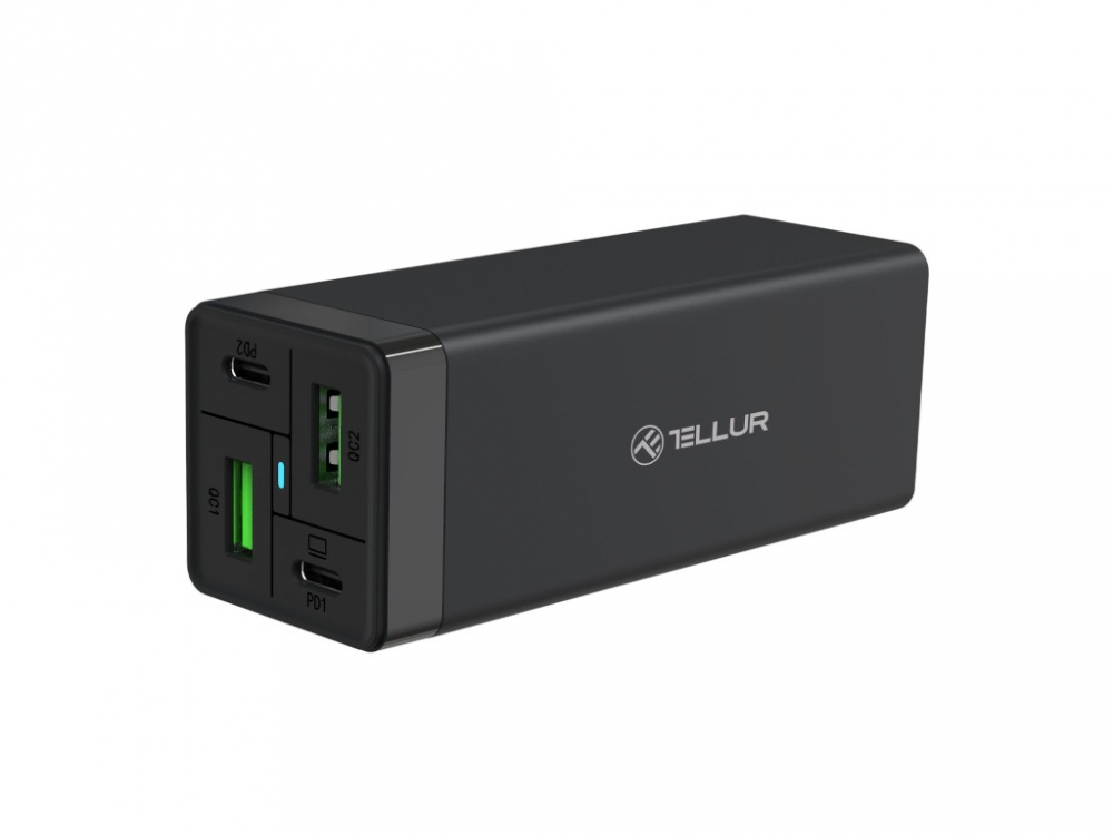 Încărcător priză Tellur PDHC2 65W (2xPD 2xQC3.0), EU,UK,US, negru [1]