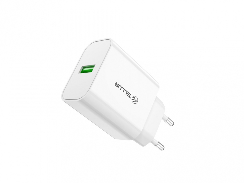 Încărcător priză Tellur USB-A QC3.0, 18W, alb [4]