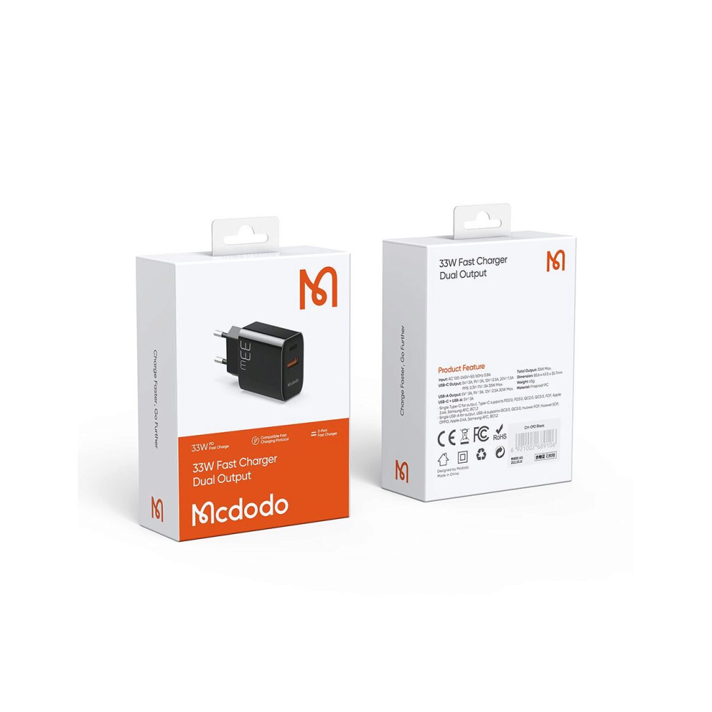 Incarcator Retea Mcdodo Dual USB PD+QC 33W Black [6]