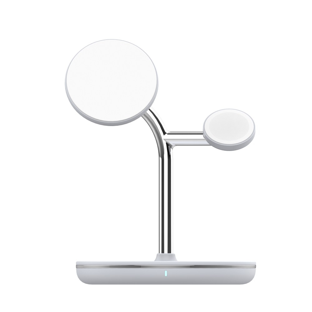 Încărcător wireless birou Tellur, 3-in-1, certificat MagSafe 15W, Watch 2.5W, TWS 5W, alb [6]