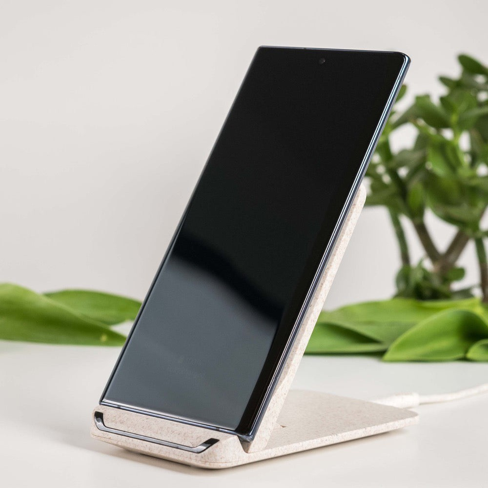 Încărcător wireless birou Tellur Green, certificat Qi, 15W, pliabil, crem [2]