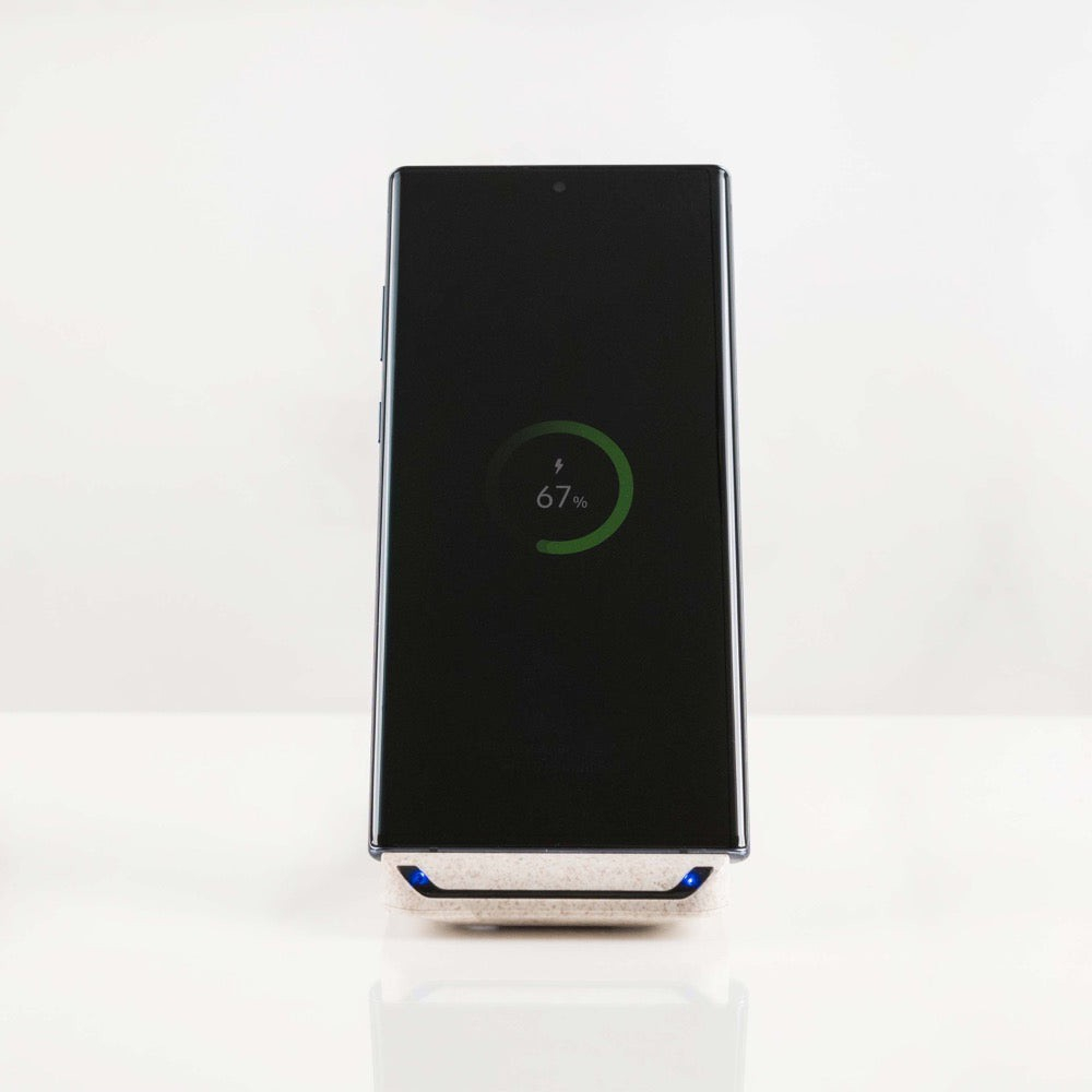 Încărcător wireless birou Tellur Green, certificat Qi, 15W, pliabil, crem [4]