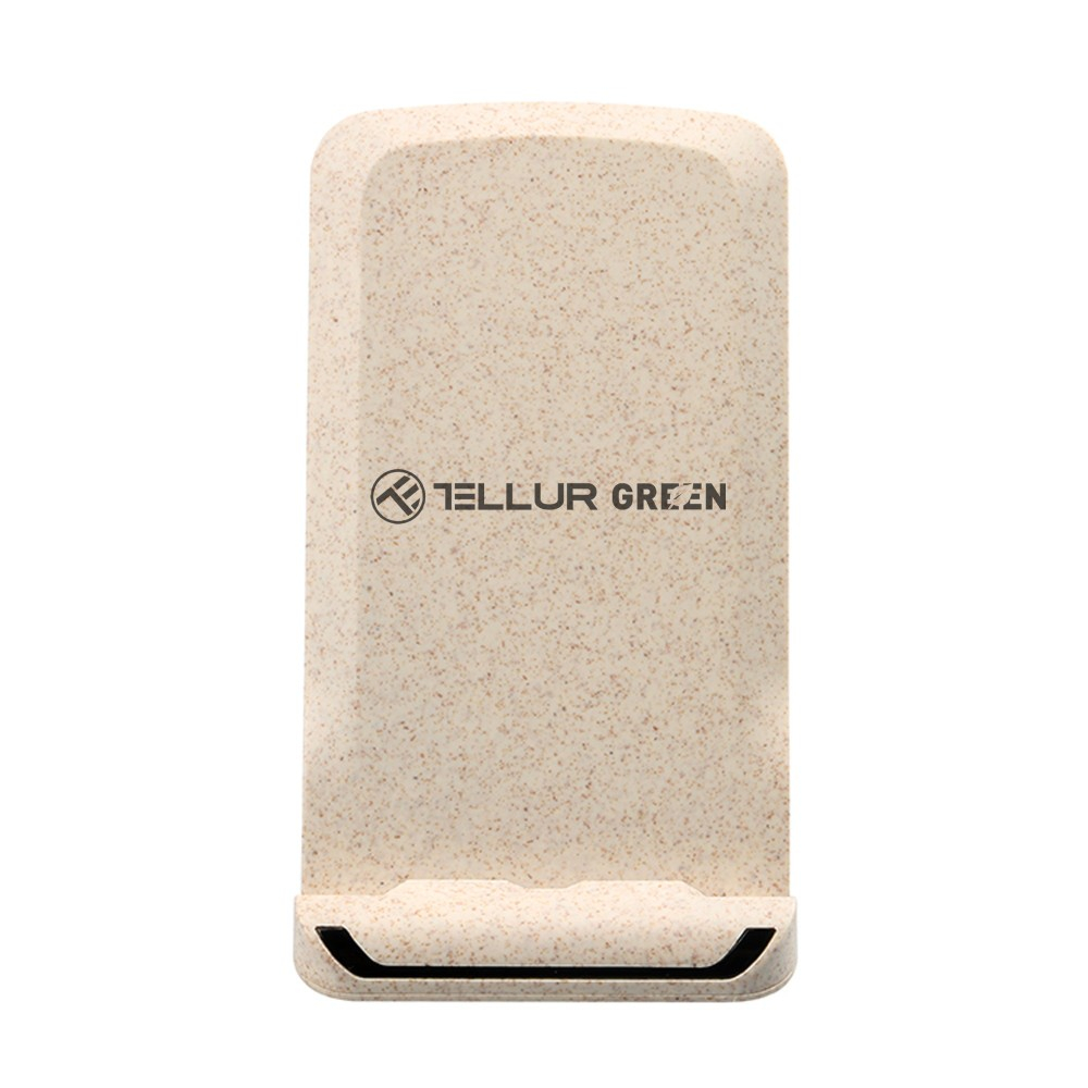 Încărcător wireless birou Tellur Green, certificat Qi, 15W, pliabil, crem [5]