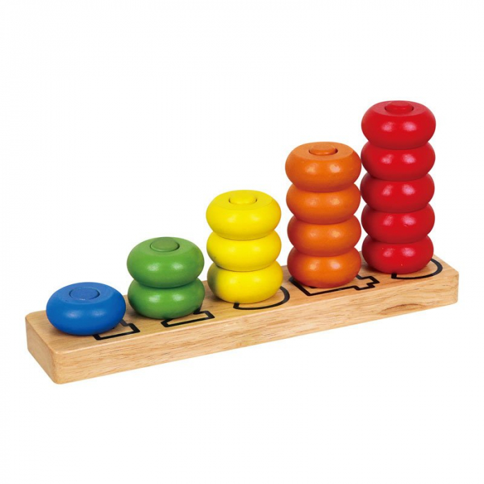 Inele de stivuit din lemn Numere, Viga Toys [1]