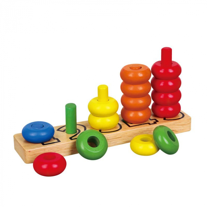 Inele de stivuit din lemn Numere, Viga Toys [2]