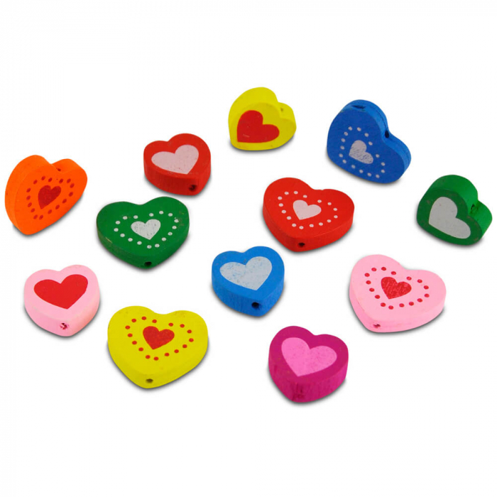 Inimioare din lemn, colorate, 12 buc [2]