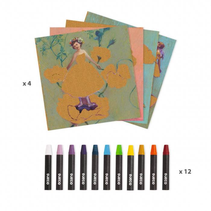 Atelier de colorat cu creioane ulei pastel, Inspired by Degas, Djeco, varsta 6 - 9, 9+ ani, Fata [3]