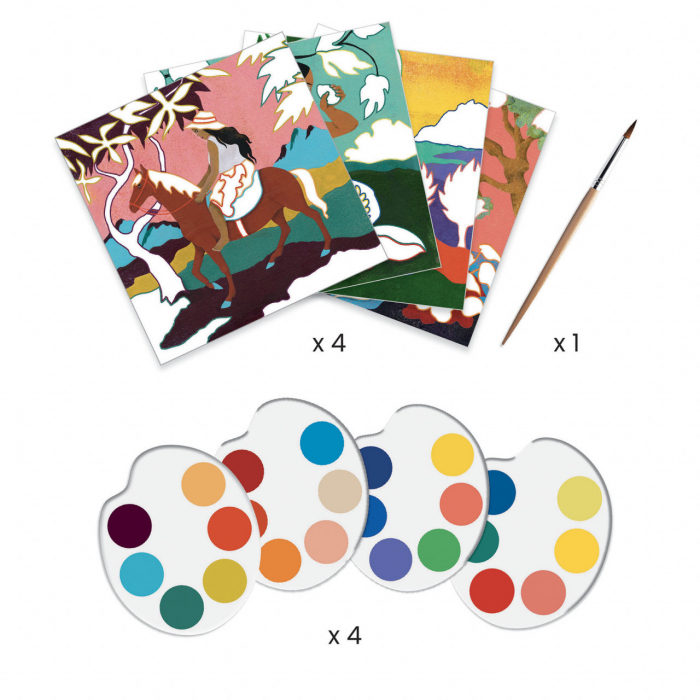 Planse preilustrate pentru pictat - Inspired by Paul Gauguin, pictura Polynesia, Djeco, varsta 6 - 9, 9+ ani, Baiat, Fata [3]