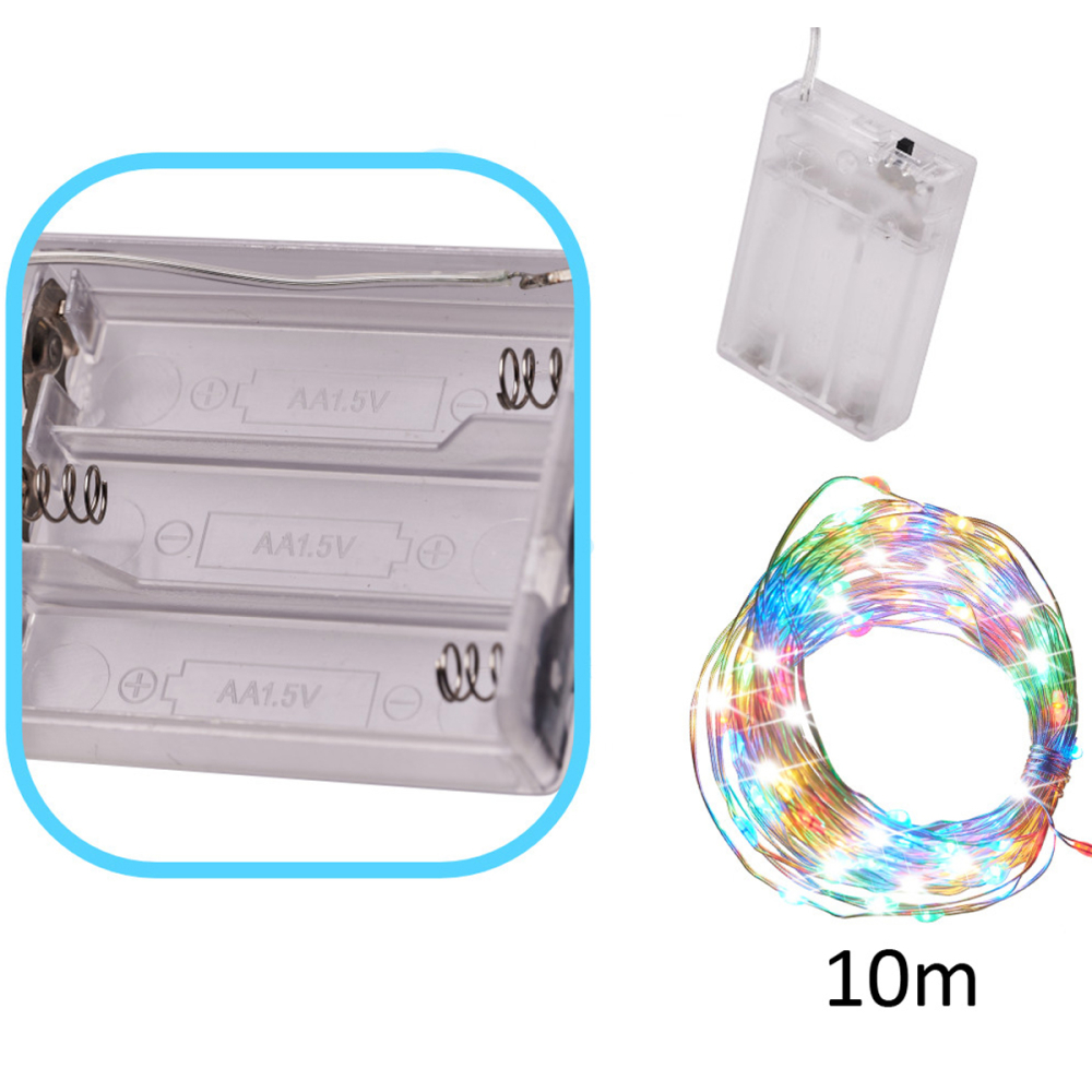Instalatie Luminoasa LED pe Fir 10M 100 LED Multicolor cu Baterii [4]