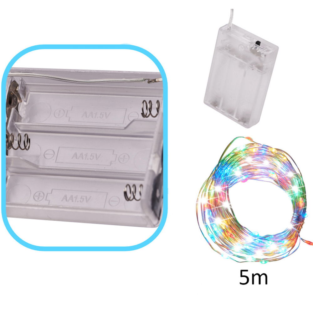 Instalatie Luminoasa LED pe Fir 5M 50 LED Multicolor cu Baterii [4]