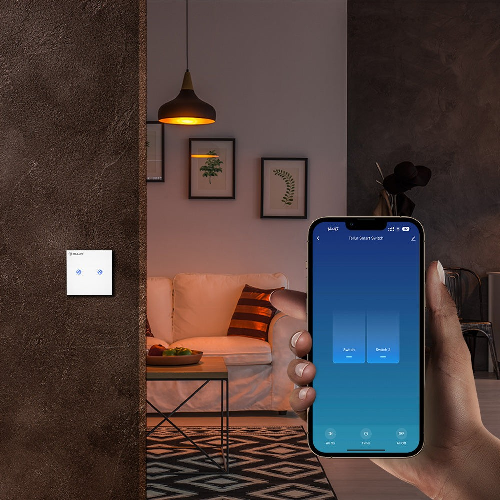 Întrerupător WiFi Tellur Smart, SS2N, 2 porturi, 1800W, 10A [4]