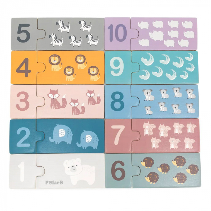 Invatam numerele!, puzzle din lemn, nordic color, 2-6 ani [1]