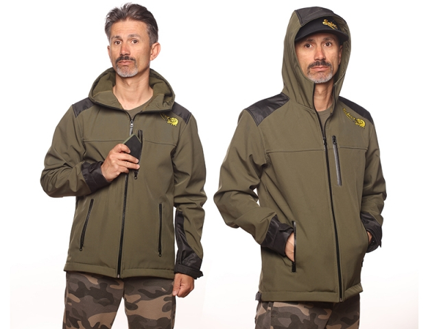 Jacheta Select Baits New Wave Softshell Fleece Insulated Green/Black Jacket L [4]