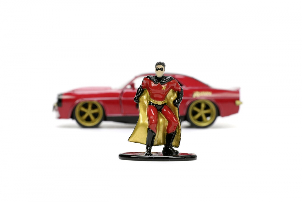 Jada batman set figurina robin si masinuta metalica chevrolet camaro 1967 scara 1:32 [6]