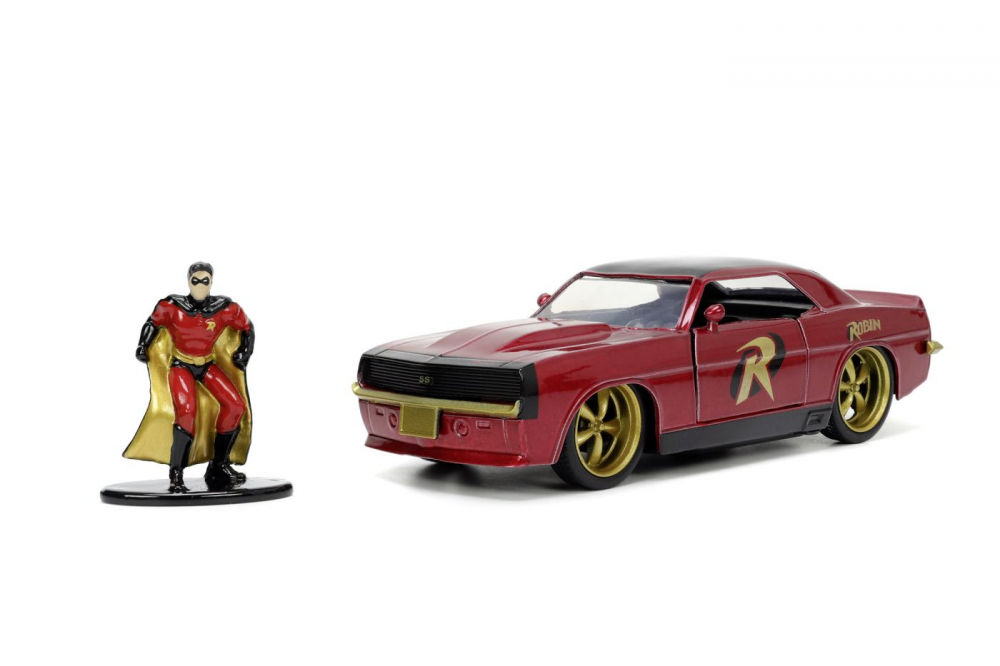 Jada batman set figurina robin si masinuta metalica chevrolet camaro 1967 scara 1:32 [3]