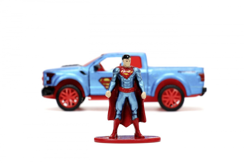 Jada dc set figurina metalica superman si masinuta 2017 ford f 150 raptor scara 1:32 [8]