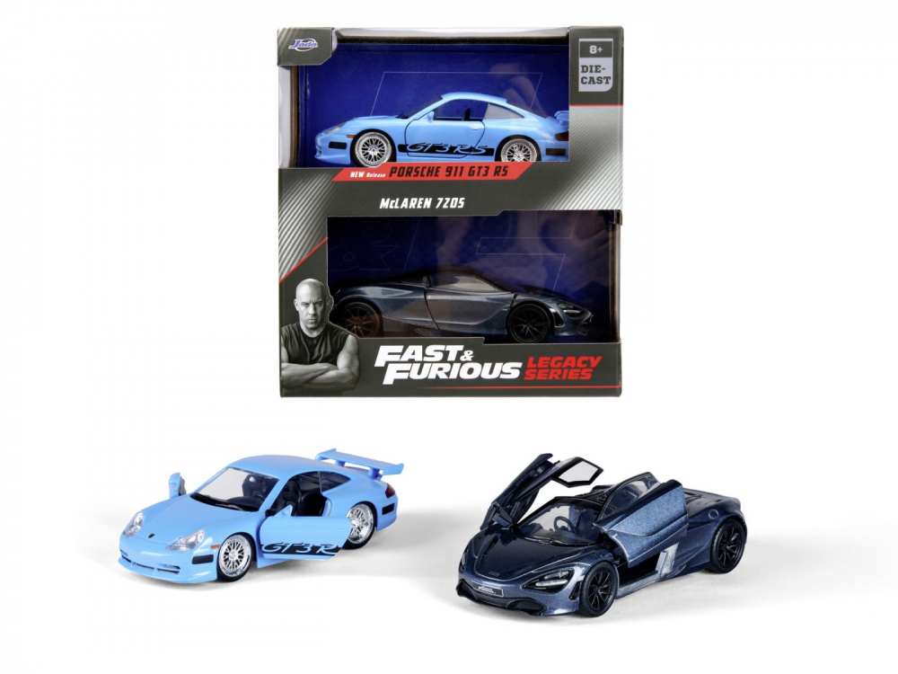 Jada fast and furious legacy set 2 masinute metalice porsche 911 gt3 rs si mclaren 720s scara 1:32 [6]
