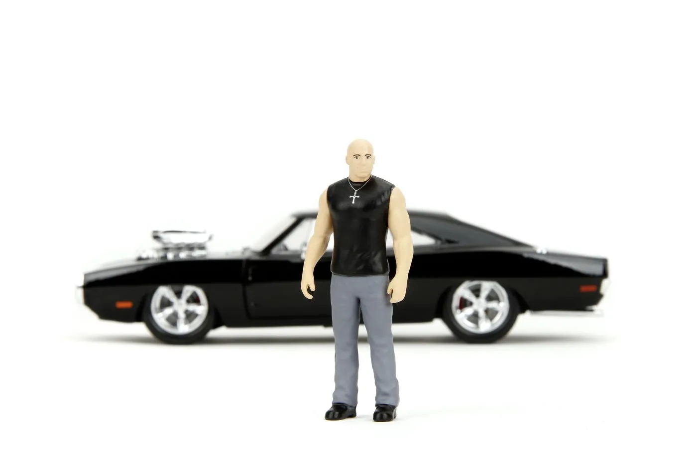 Jada fast and furious set figurina dom si masinuta metalica dodge charger 1970 scara 1 la 24 [8]