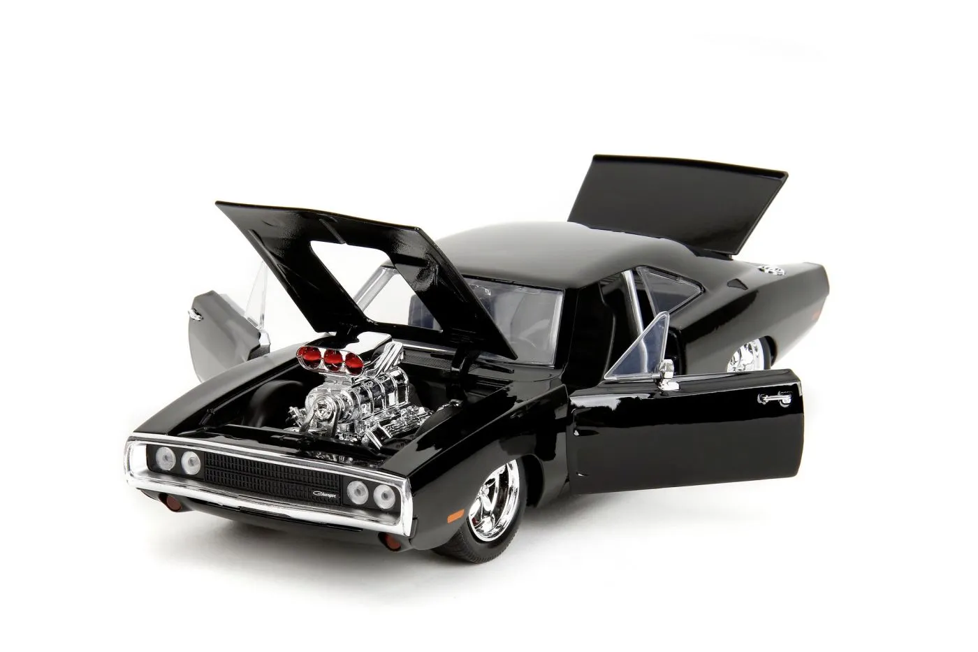 Jada fast and furious set figurina dom si masinuta metalica dodge charger 1970 scara 1 la 24 [6]