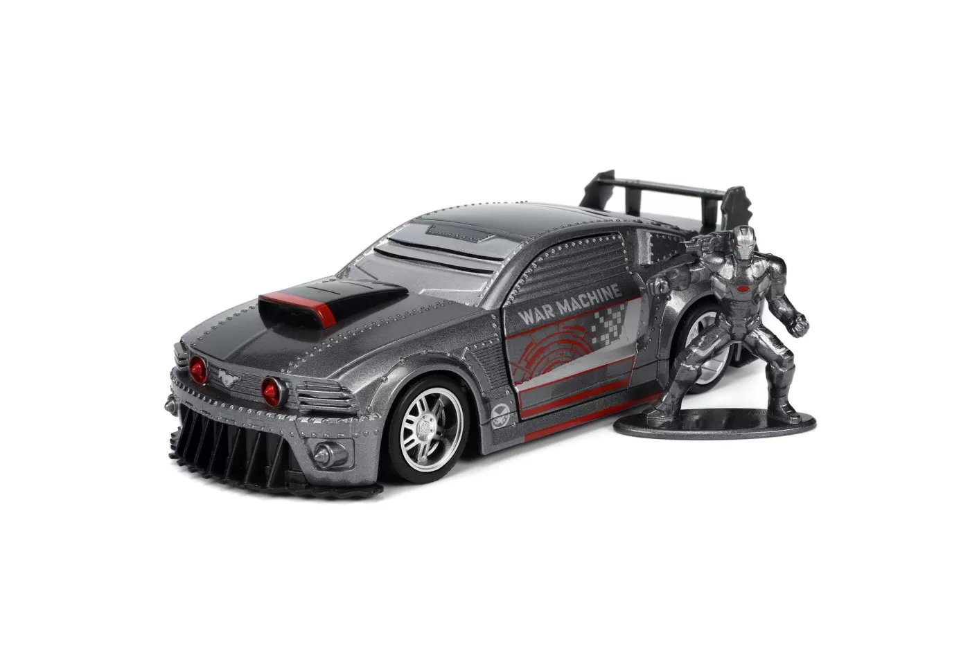 Jada marvel masinuta metalica ford mustang scara 1:32 si figurina metalica war machine [3]