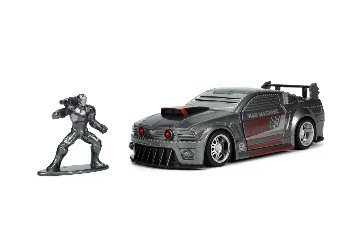Jada marvel masinuta metalica ford mustang scara 1:32 si figurina metalica war machine [4]
